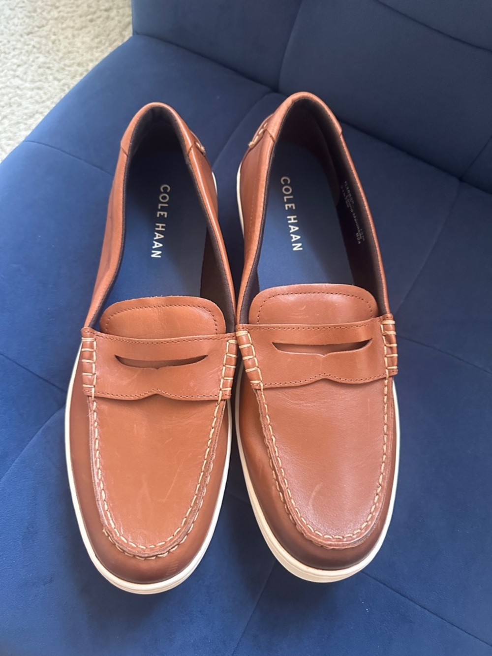 Cole Haan Nantucket Brown Leather Loafers Boat Shoes Sz 12